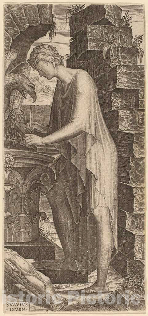 Art Print : Lambert Suavius, Saint John The Evangelist, c. 1545 - Vintage Wall Art