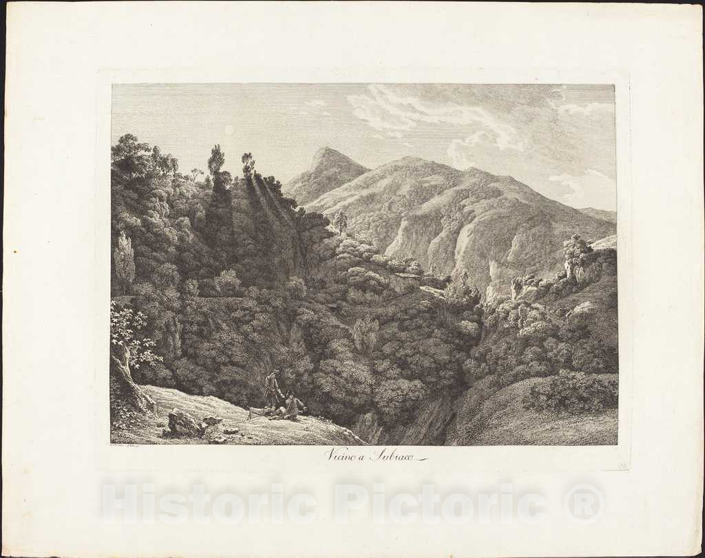 Art Print : Jacob Wilhelm Mechau, Vicino a Subiaco, 1793 - Vintage Wall Art