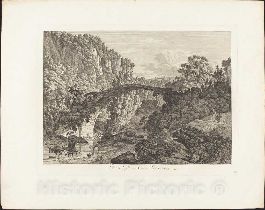 Art Print : Jacob Wilhelm Mechau, Ponte Celio a CivitÃ  Castellana, 1794 - Vintage Wall Art