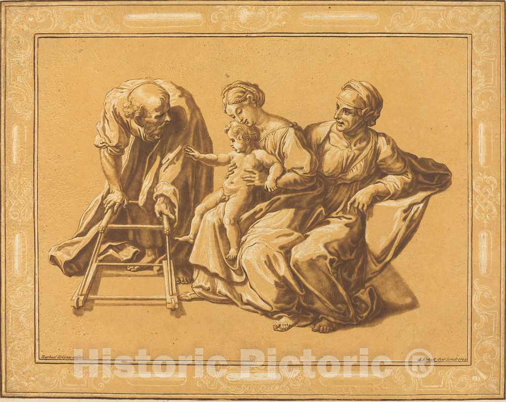 Art Print : Kirkall After Raphael, The Holy Family, 1724 - Vintage Wall Art