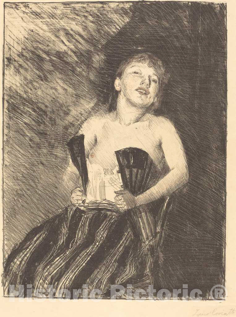 Art Print : Lovis Corinth, Girl in a Corset (MÃ¤dchen im Korsett), 1895 - Vintage Wall Art