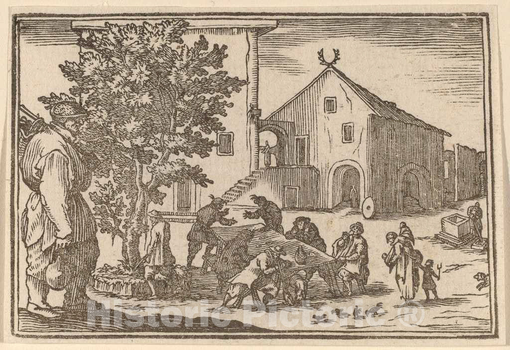 Art Print : Eckman After Jacques Callot, Tavern, 1621 - Vintage Wall Art
