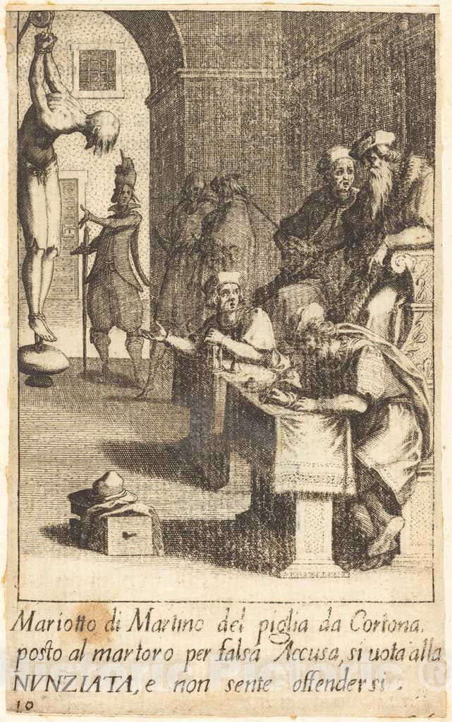 Art Print : Jacques Callot, Mariotto di Martino, 1619 - Vintage Wall Art
