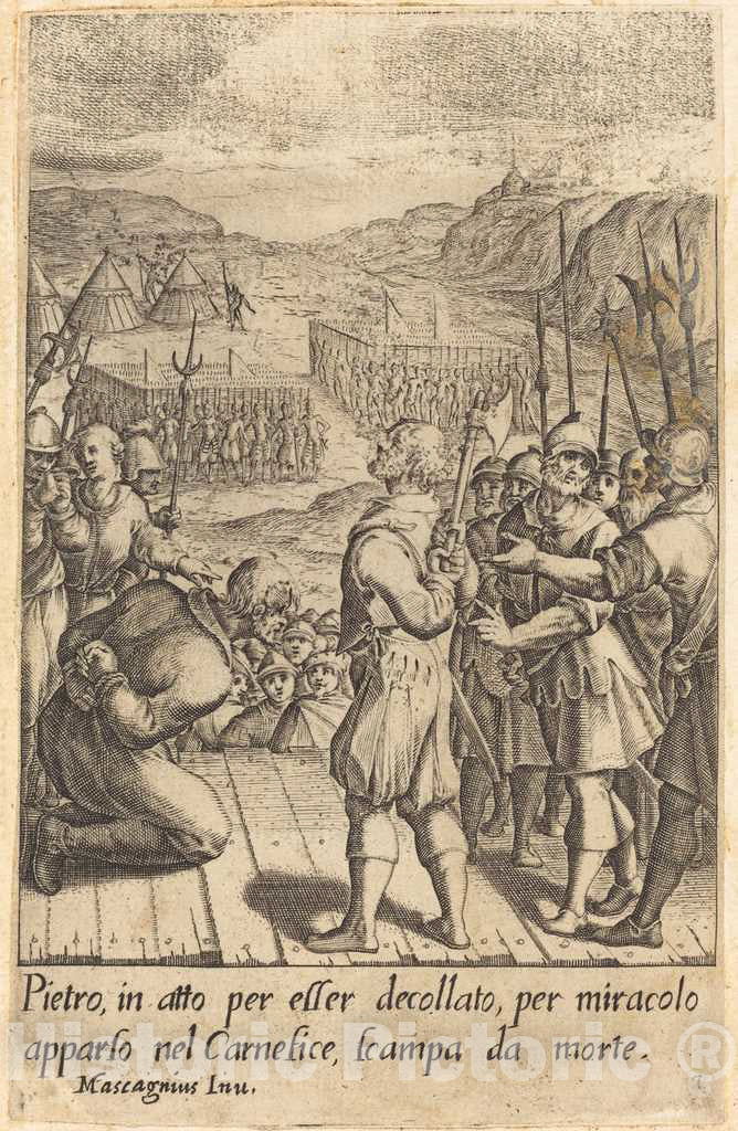 Art Print : Callot After Donato Mascagni, The Hangman, 1619 - Vintage Wall Art