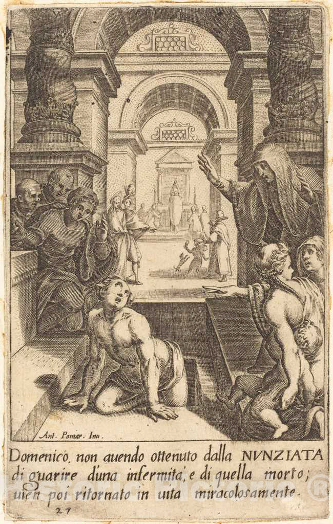 Art Print : Callot After Circignani, Domenico, 1619 - Vintage Wall Art