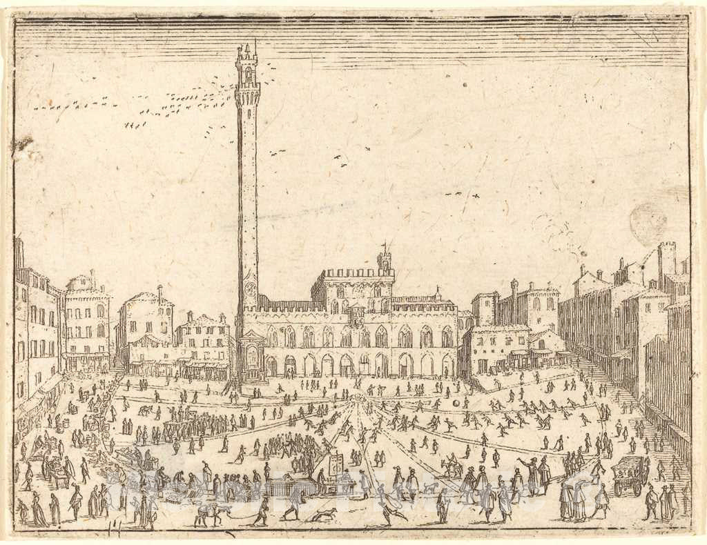 Art Print : Jacques Callot, Piazza Publicca, Siena - Vintage Wall Art