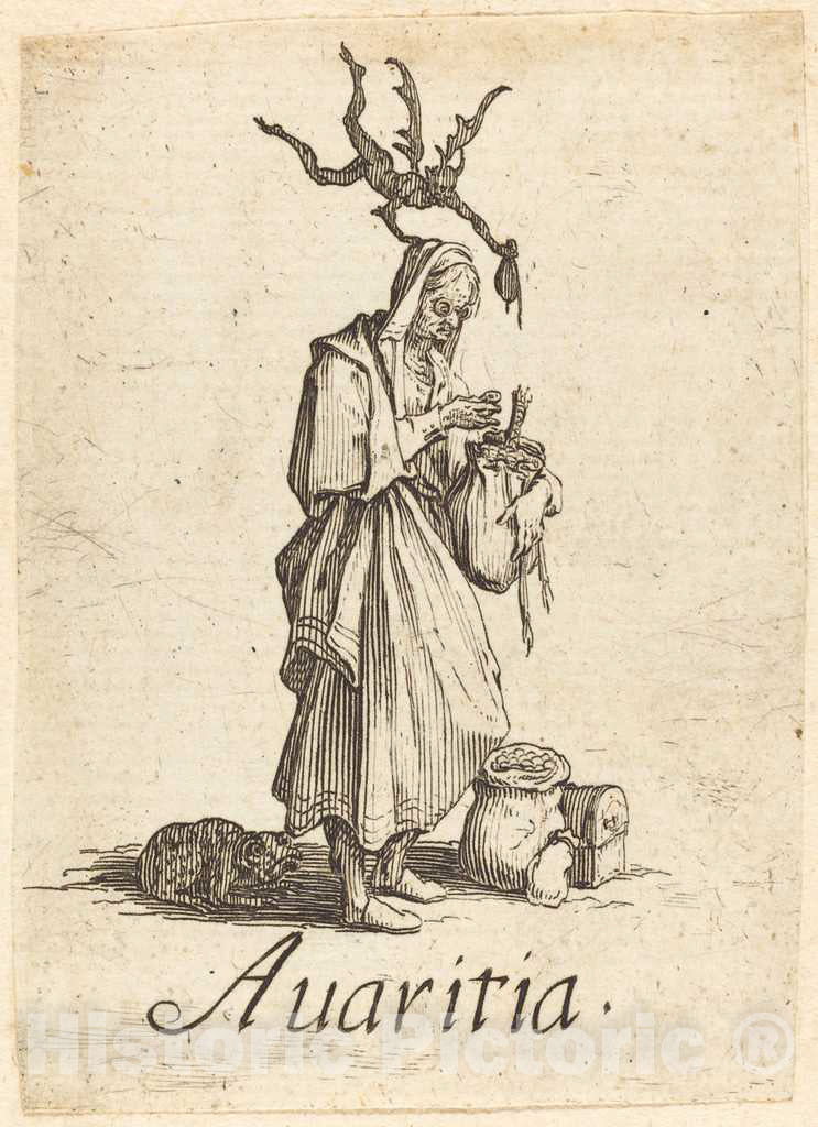Art Print : Jacques Callot, Greed, After 1621 - Vintage Wall Art