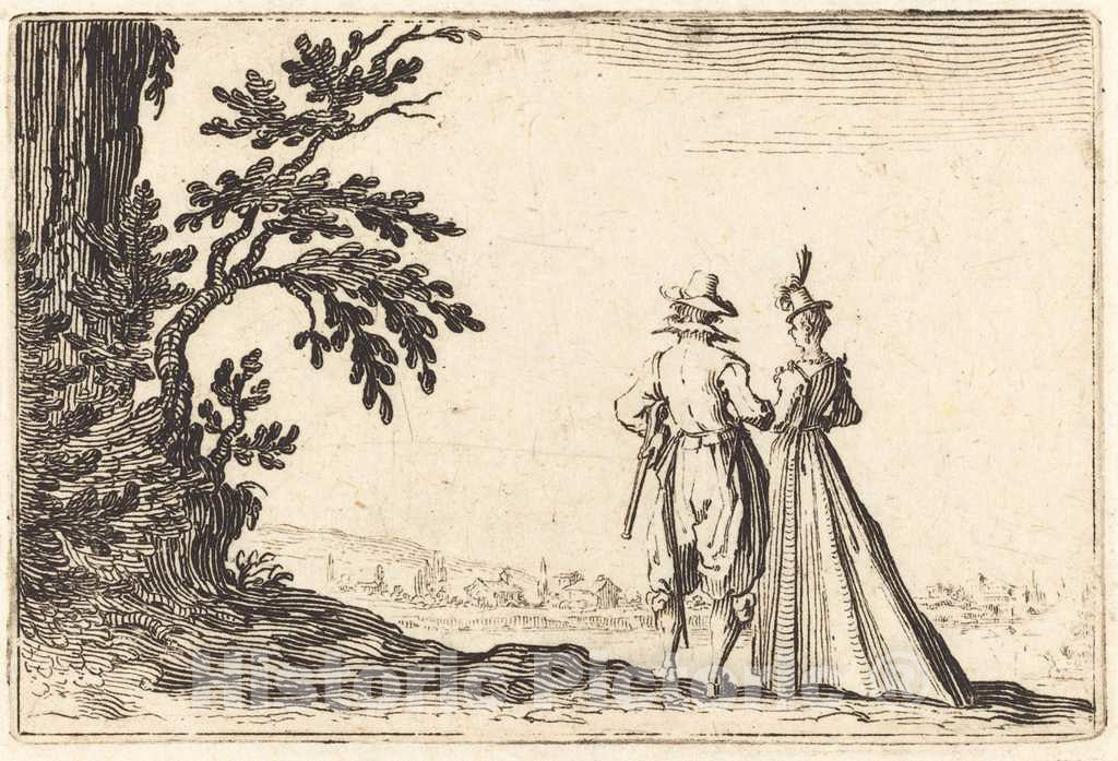 Art Print : Jacques Callot, The Promenade, c. 1622 - Vintage Wall Art