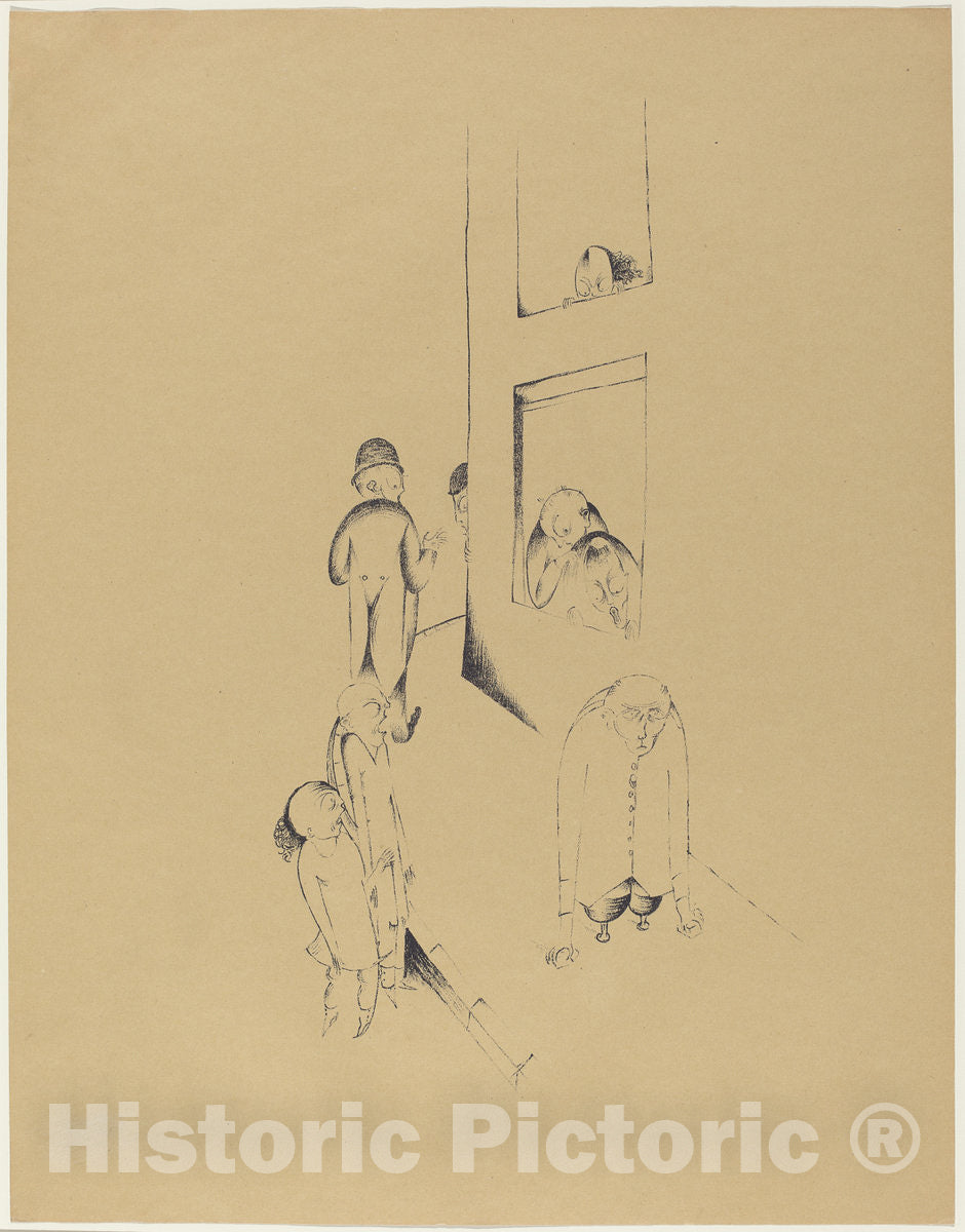 Art Print : Heinrich Hoerle, Der ImmerwÃ¤hrendeschmerz (Perpetual Pain), 1920 - Vintage Wall Art