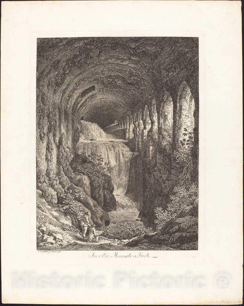 Art Print : Johann Christian Reinhart, in Villa Mecenate, 1793 - Vintage Wall Art