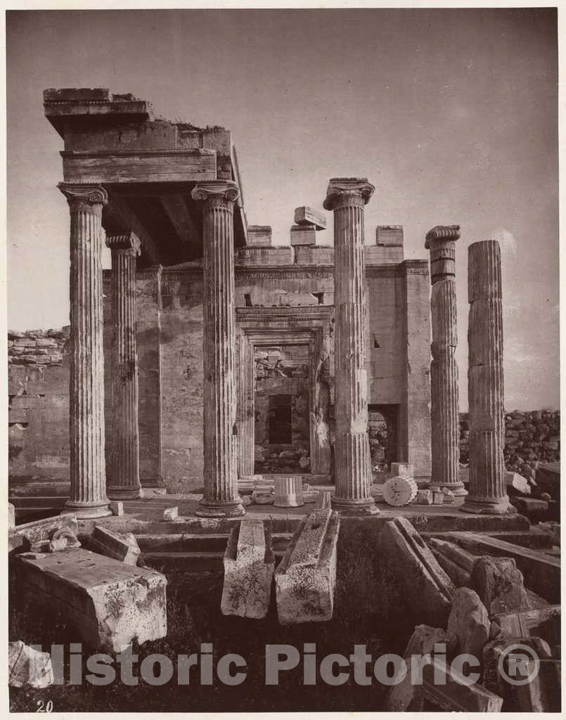 Art Print : William James Stillman, The Acropolis of Athens, Plate 20, c.1870 - Vintage Wall Art