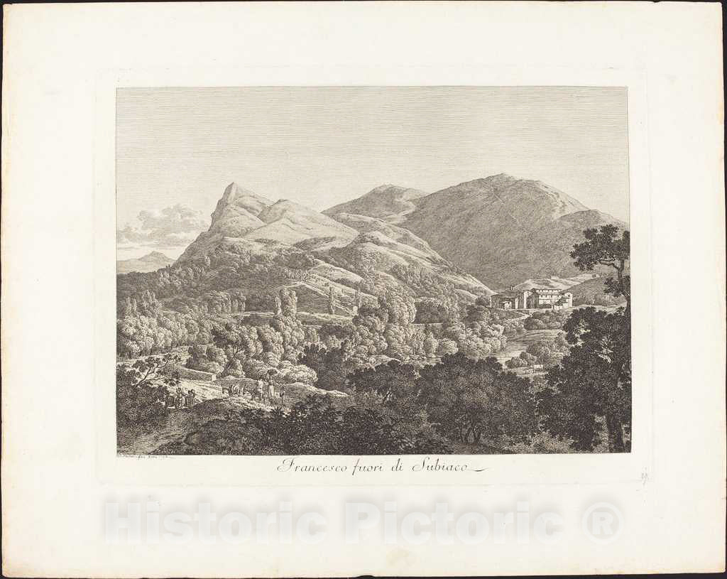 Art Print : Jacob Wilhelm Mechau, Francesco fuori di Subiacao, 1794 - Vintage Wall Art