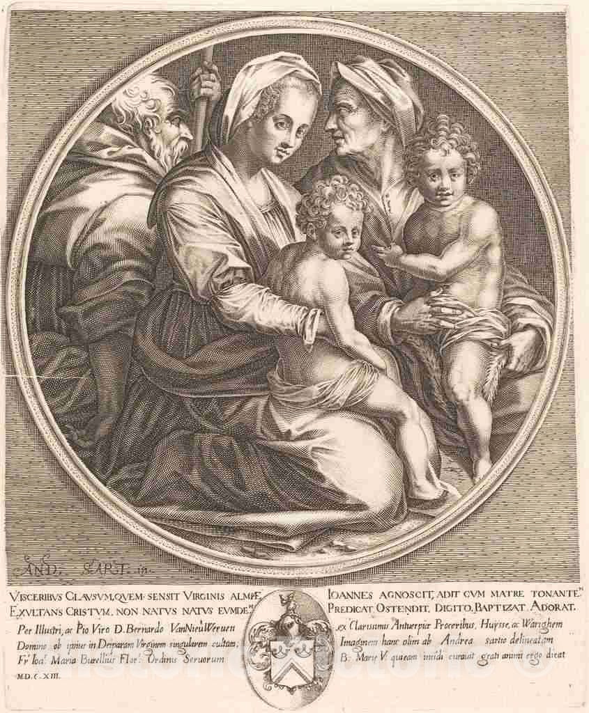 Art Print : Callot After del Sarto, The Holy Family - Vintage Wall Art