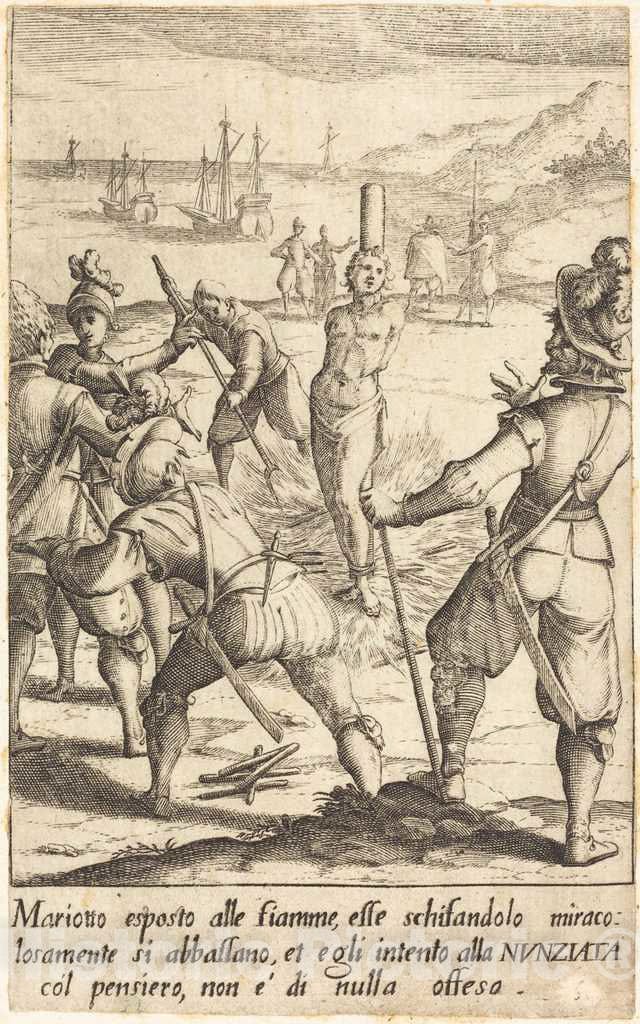 Art Print : Jacques Callot, Mariotto, 1619 - Vintage Wall Art