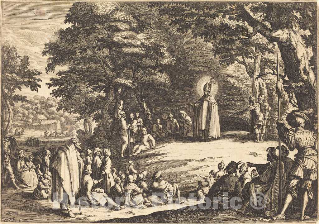 Art Print : Jacques Callot, Saint Amond, 1621 - Vintage Wall Art