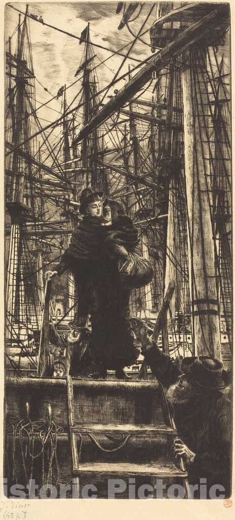 Art Print : James Jacques Joseph Tissot, Emigrants, 1880 - Vintage Wall Art