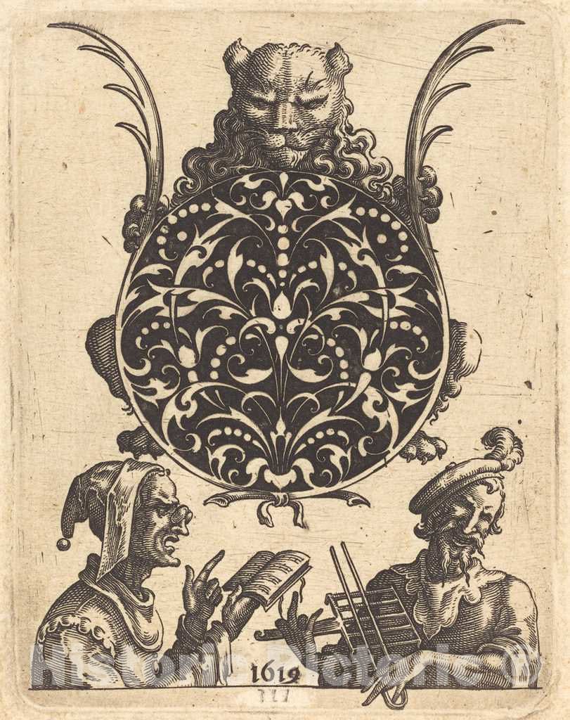 Art Print : Jean Toutin, Jewelry Design with a Lion's Head, 1619 - Vintage Wall Art