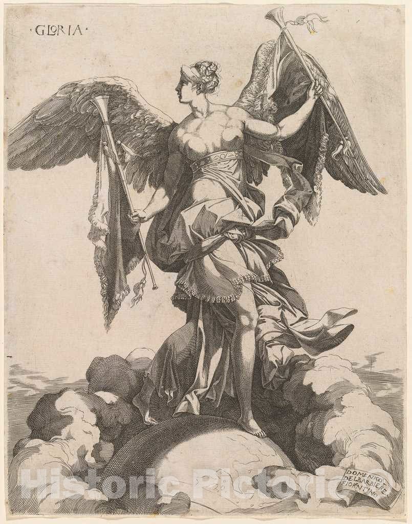 Art Print : Barbiere After Rosso Fiorentino, Gloria, c.1543 - Vintage Wall Art