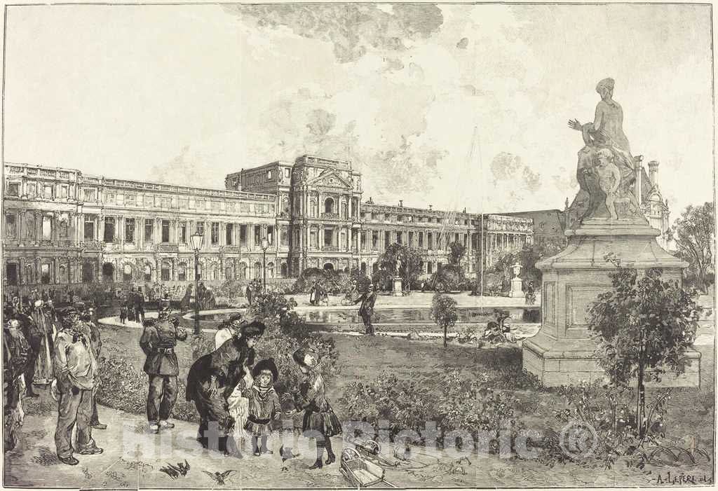 Art Print : Auguste LepÃ¨re, Les Ruins du Palais des Tuilleries Avant leur dÃ©molition, 1883 - Vintage Wall Art