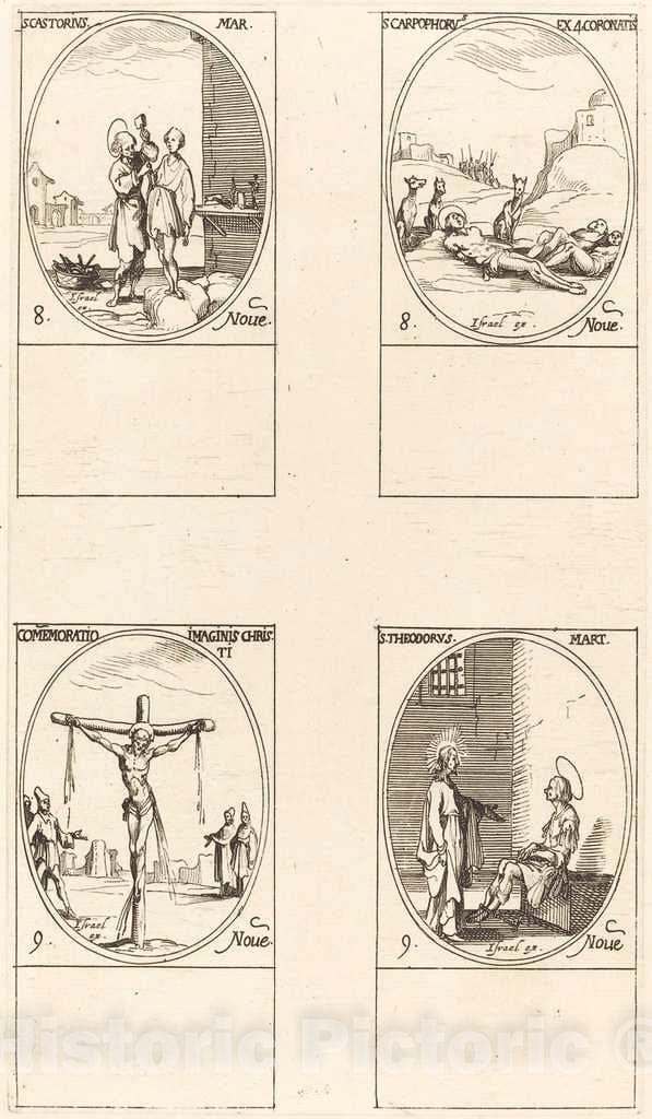 Art Print : Jacques Callot, St. Castorius; St. Carpophorus & The Four Crowned Martyrs; Commemoration of The Image - Vintage Wall Art