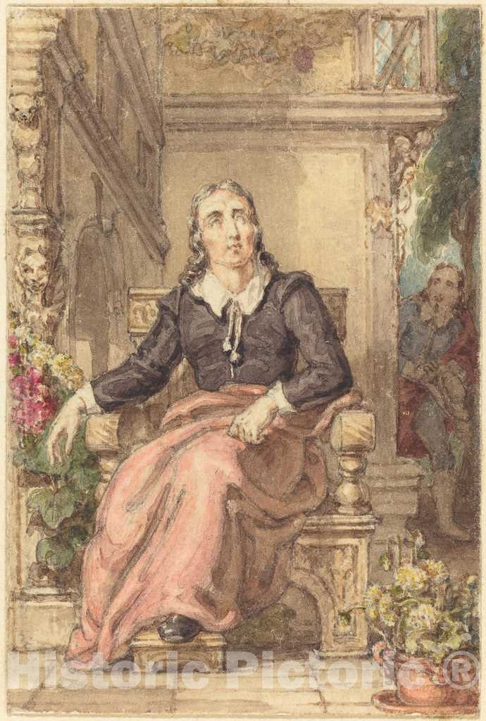 Art Print : Thomas Uwins, The Blind Milton, c. 1817? - Vintage Wall Art