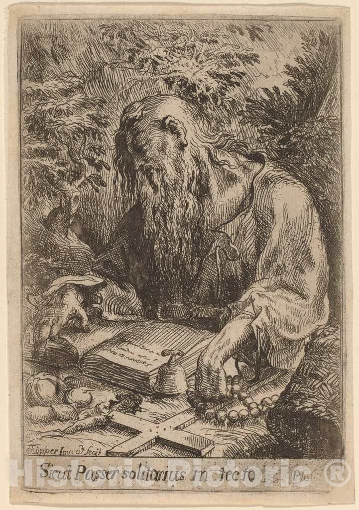 Art Print : Karel Frantisek TÃ¶pper, A Hermit Saint - Vintage Wall Art