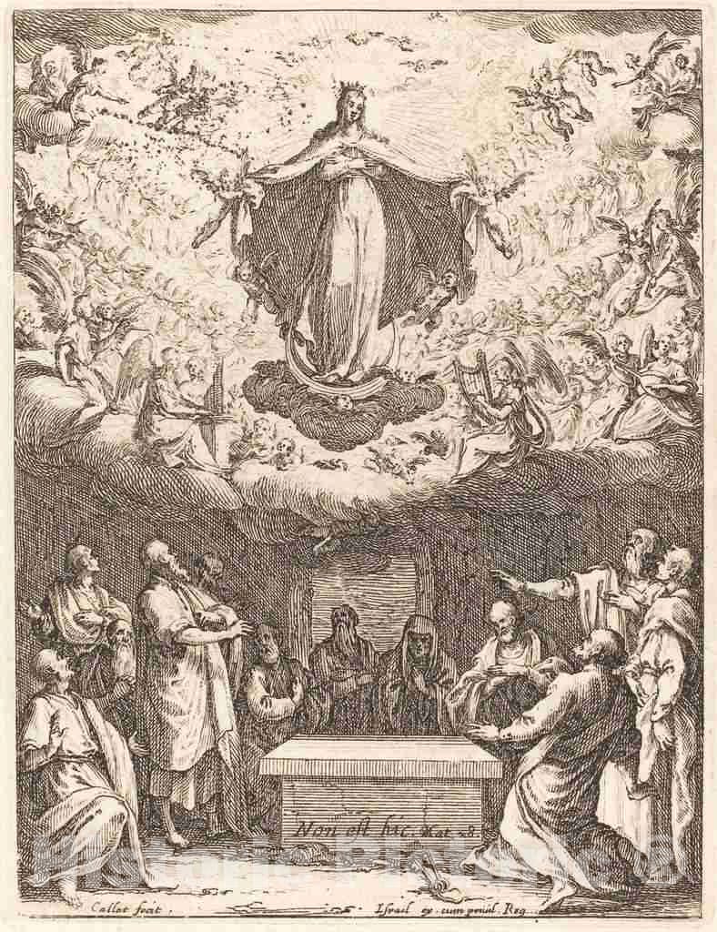 Art Print : Jacques Callot, The Assumption of The Virgin - Vintage Wall Art