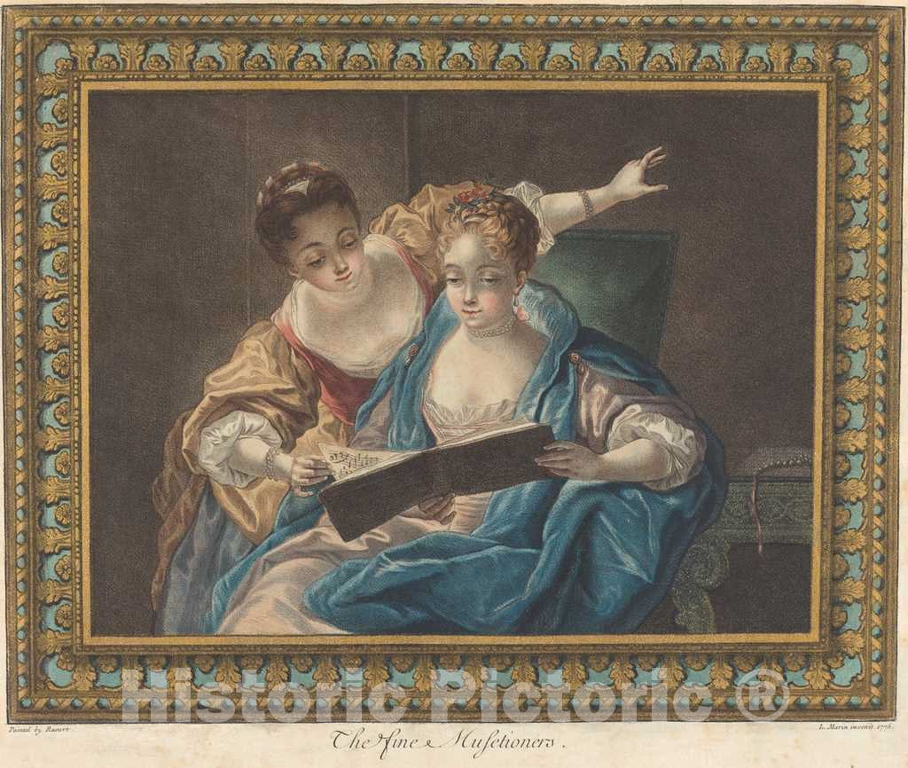Art Print : Louis-Marin Bonnet, The Fine Musetioners, 1775 - Vintage Wall Art