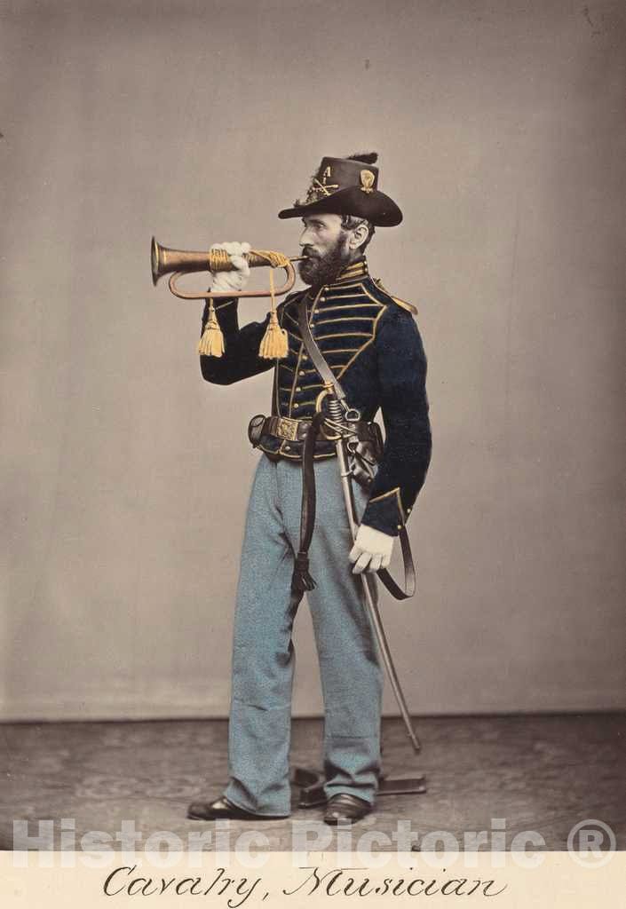 Art Print : O.H. Willard's Galleries, Cavalry, Musician, 1866 - Vintage Wall Art