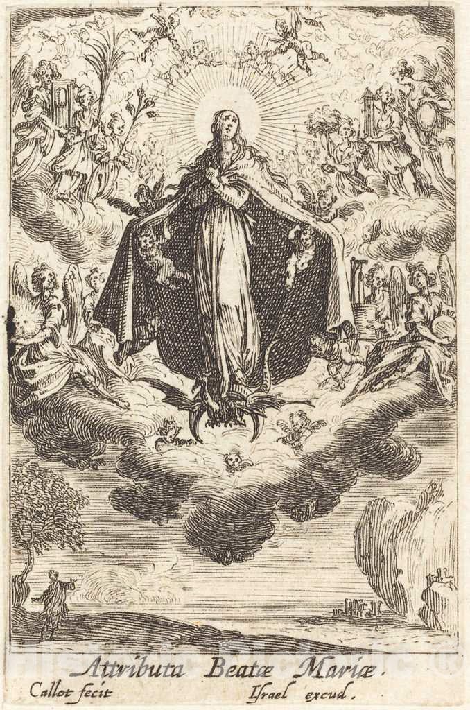Art Print : Jacques Callot, Attributes of The Virgin, in or After 1630 - Vintage Wall Art