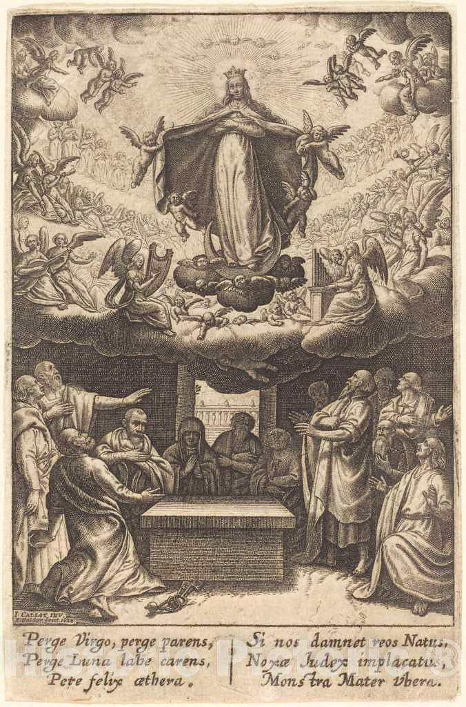 Art Print : Waldor After Callot, The Assumption of The Virgin, 1628 - Vintage Wall Art