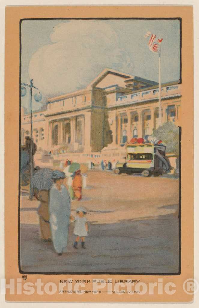 Art Print : Rachael Robinson Elmer, New York Public Library, 1914 - Vintage Wall Art