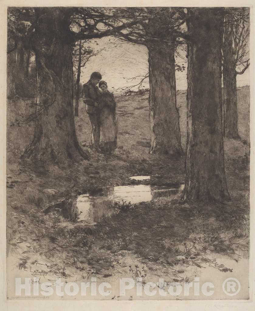 Art Print : William Langson Lathrop, an Evening Walk, 1886 - Vintage Wall Art