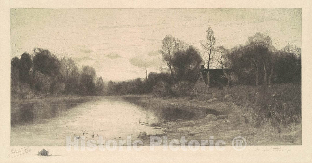 Art Print : William Langson Lathrop, On The Wanaque, 1888 - Vintage Wall Art
