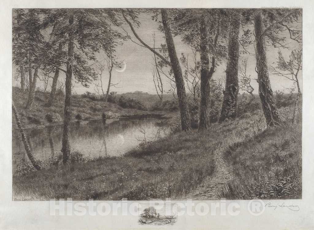 Art Print : Benjamin Lander, The New Moon, c. 1884 - Vintage Wall Art