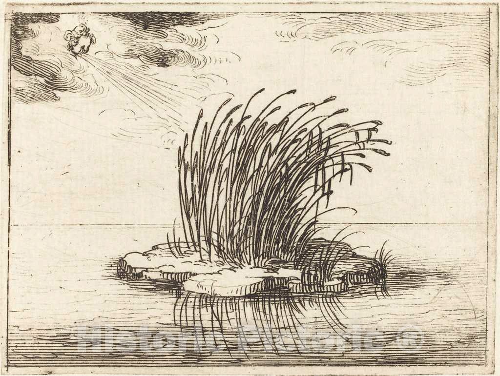 Art Print : Jacques Callot, The Reeds and The Wind, 1628 - Vintage Wall Art