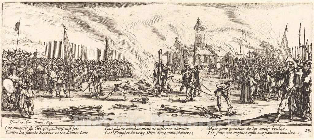Art Print : Jacques Callot, The Stake, c. 1633 - Vintage Wall Art