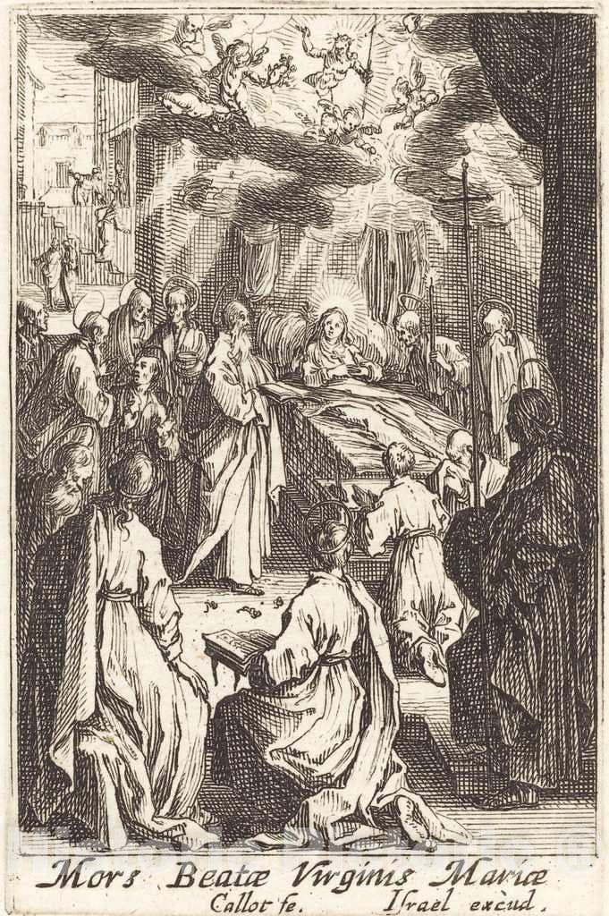 Art Print : Jacques Callot, The Death of The Virgin, in or After 1630 - Vintage Wall Art