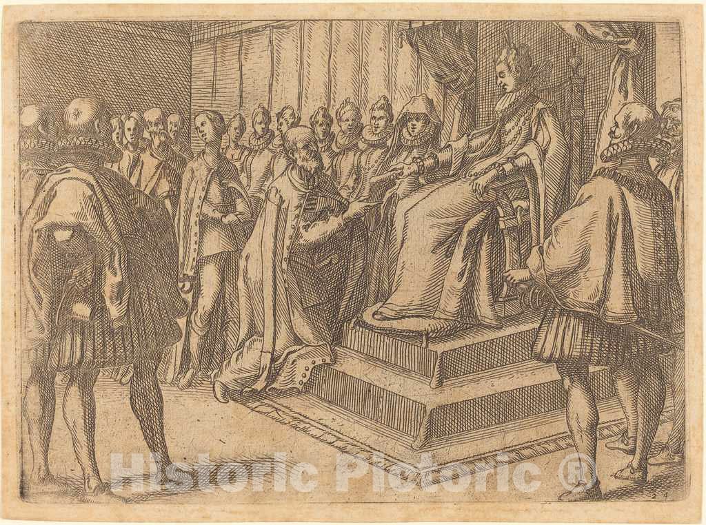 Art Print : Jacques Callot, Reception of The Envoy of Poland, 1612 - Vintage Wall Art