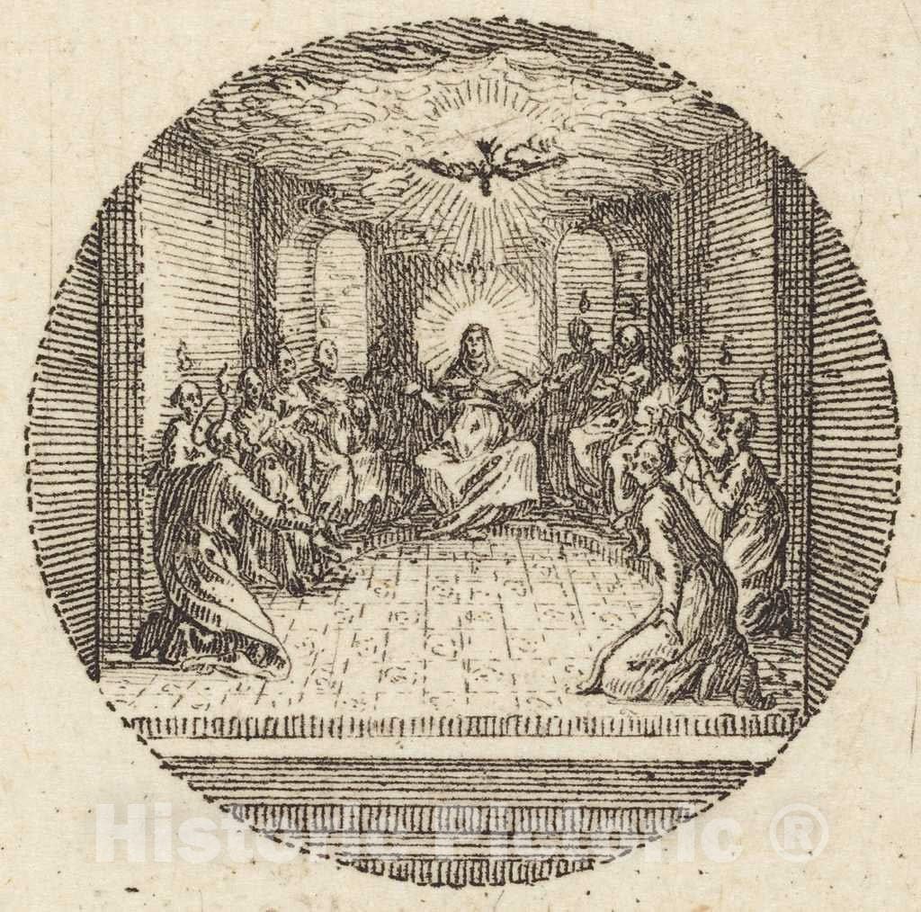 Art Print : Jacques Callot, The Descent of The Holy Dove, c. 1631 - Vintage Wall Art