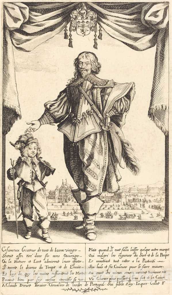 Art Print : Jacques Callot, Claude Deruet and his Son, Jean, 1632 - Vintage Wall Art