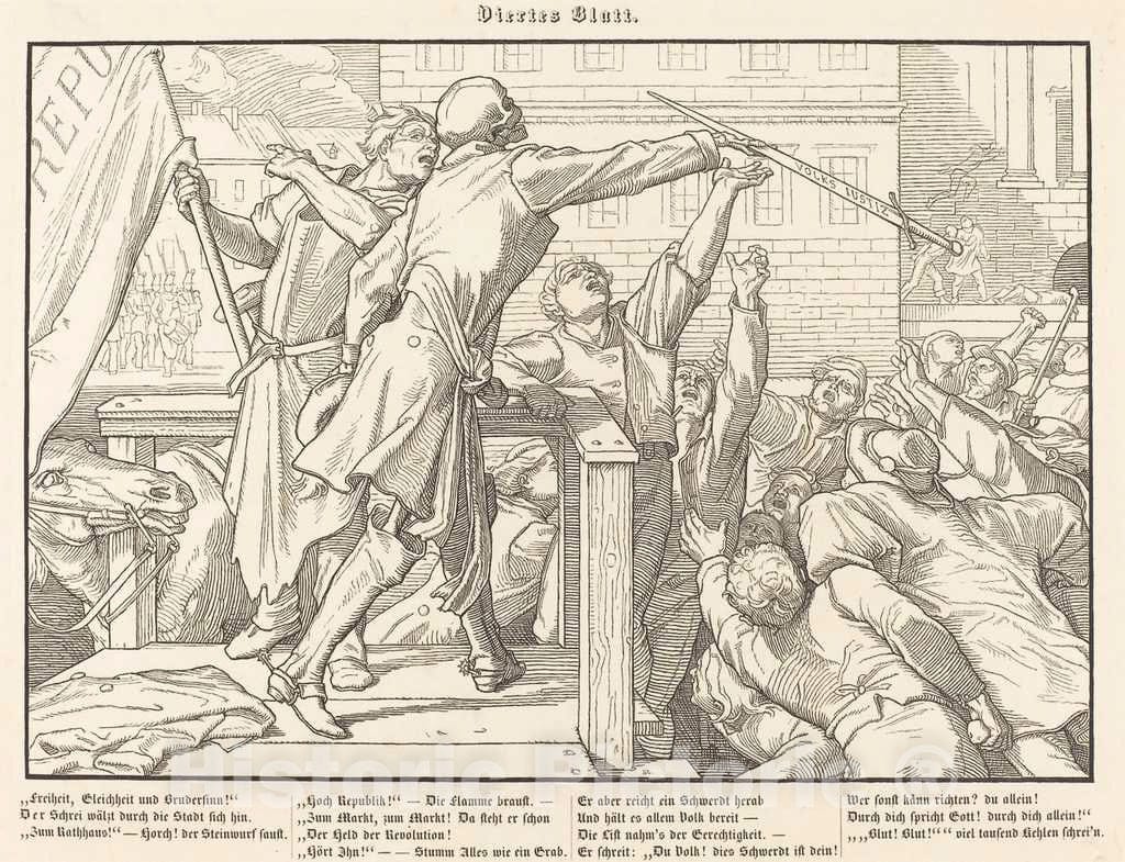Art Print : Alfred Rethel, Auch EIN Todtentanz IV, 1849 - Vintage Wall Art