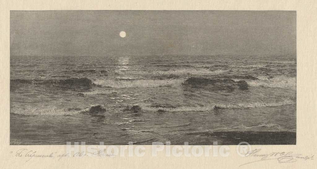 Art Print : Wolf, After Harrison, Le CrÃ©puscule, 1891 - Vintage Wall Art