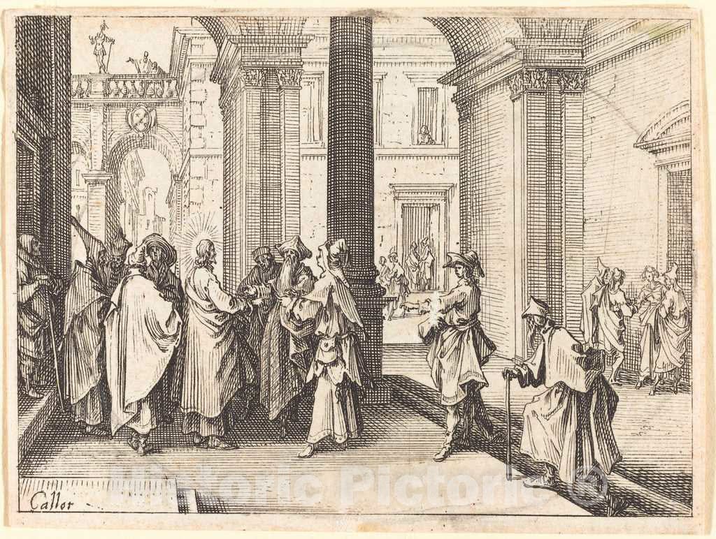 Art Print : Jacques Callot, Caesar's Coin, 1635 - Vintage Wall Art
