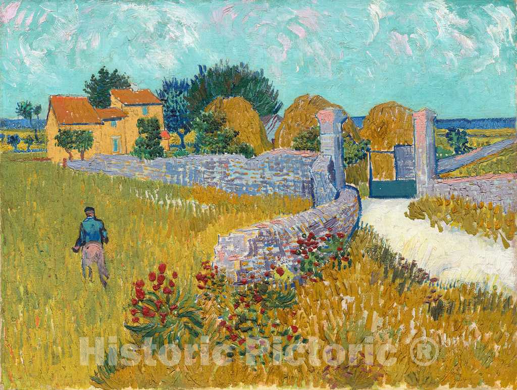 Art Print : Vincent Van Gogh, Farmhouse in Provence, 1888 - Vintage Wall Art