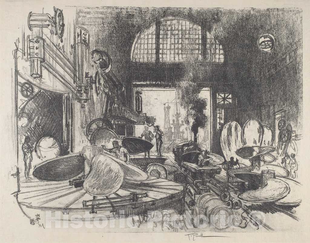 Art Print : Joseph Pennell, Making Propeller Blades, 1917 - Vintage Wall Art
