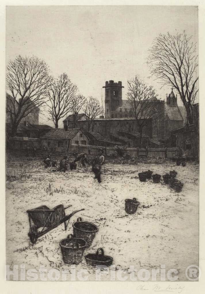 Art Print : Charles Frederick William Mielatz, Untitled (Garden Scene), 1893 - Vintage Wall Art