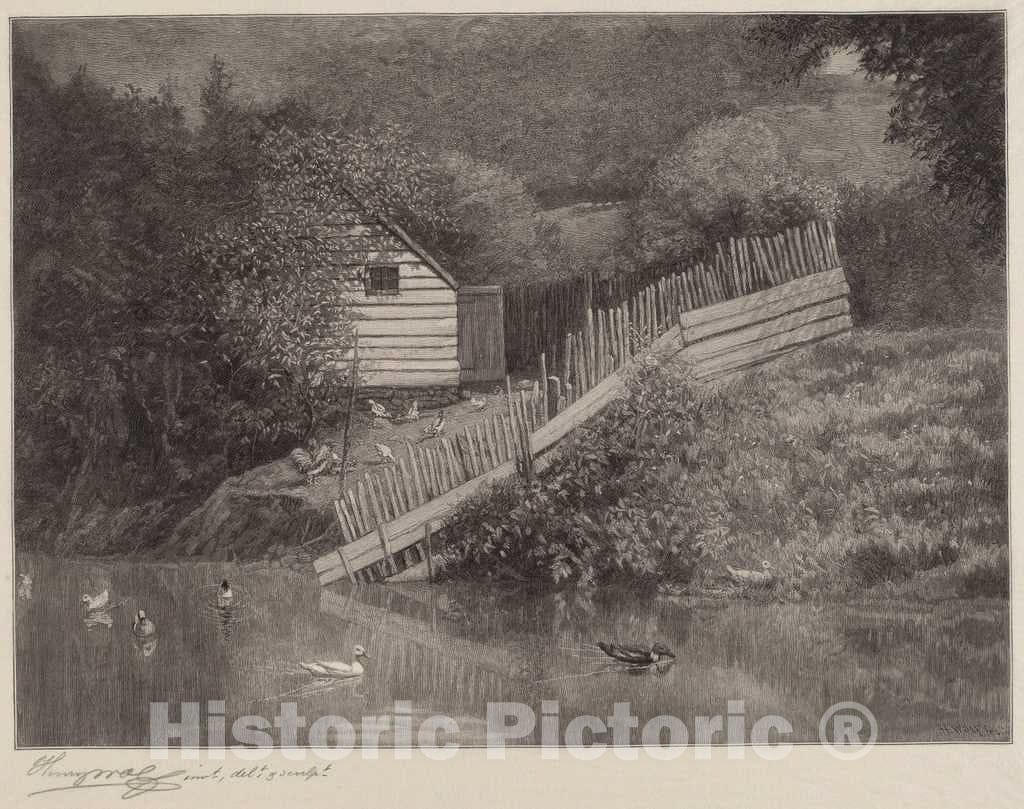 Art Print : Henry Wolf, A Duck Pond, 1906 - Vintage Wall Art