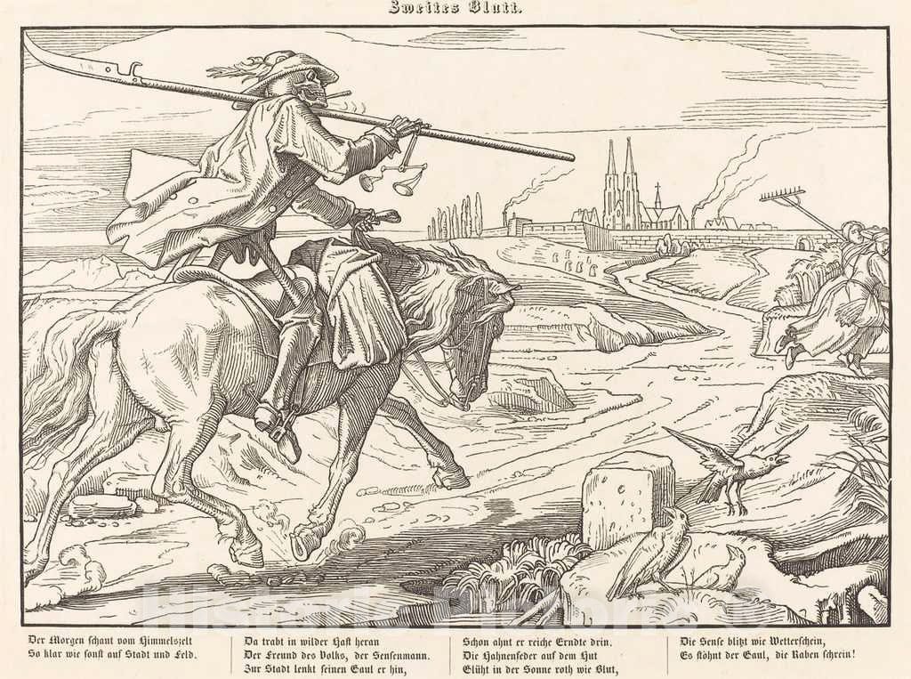 Art Print : Alfred Rethel, Auch EIN Todtentanz II, 1849 - Vintage Wall Art