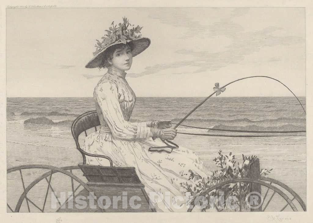 Art Print : Charles X. Harris, Untitled (Woman in a Carriage), 1890 - Vintage Wall Art